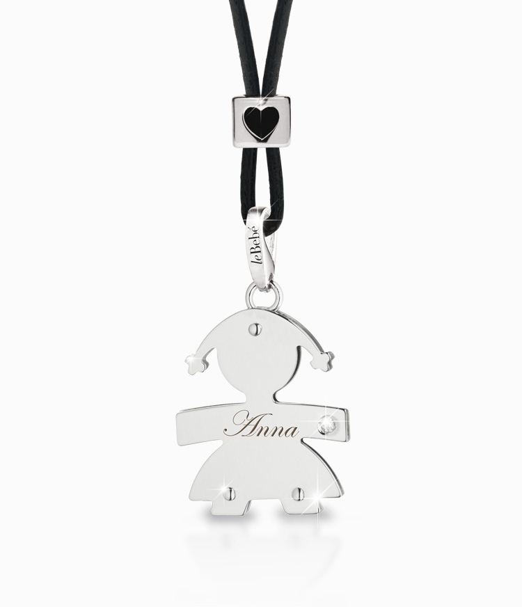 Ciondolo Le Bebe Bimba Grande Con Diamante Lbb010 Barattini Gioiellieri